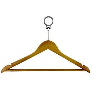 Wenko Beige Wooden Hotel Hangers, 4 Pack, 45cm Long for Wardrobe