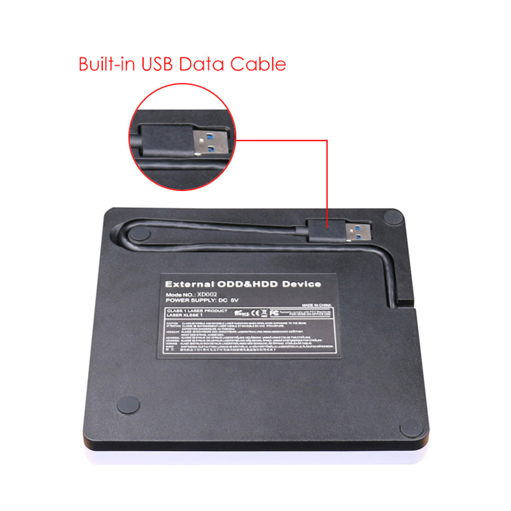 USB 3.0 Portable Ultra Thin External CD DVD Drive for Laptop PC Apple