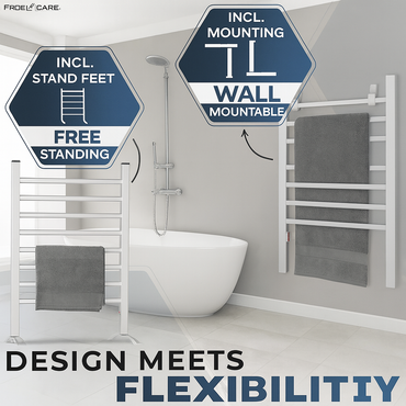 ProfiCare Electric Towel Rail No-Drill 125W Wall-Mount & Stand