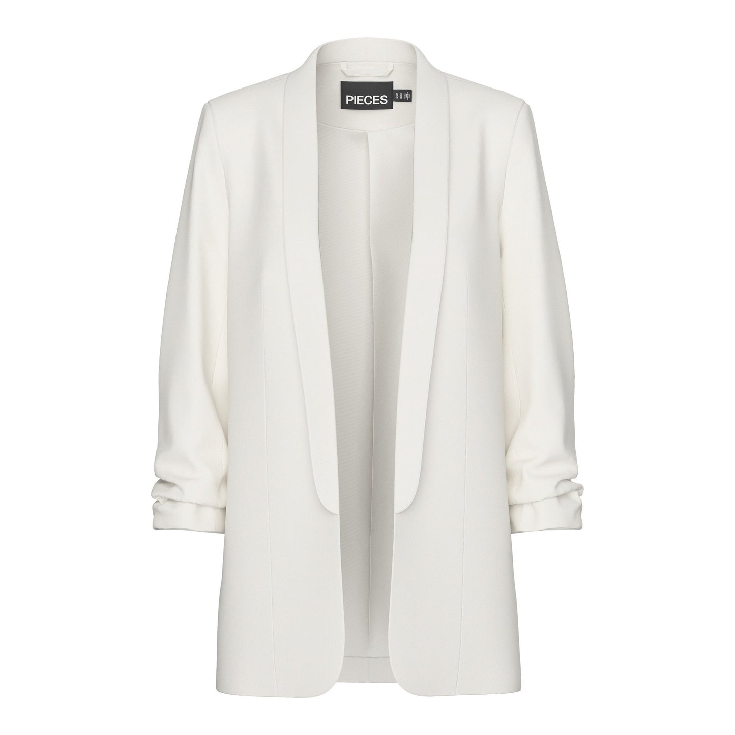 Pieces PCBOSELLA Elegant Women's Cloud Dancer White Tailored Blazer Three-Quarter Sleeves