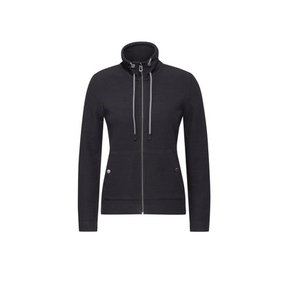 Cecil Women's Lightweight Grey Zip-Up Cardigan Hoodie - Soft Cotton Blend Knitwear