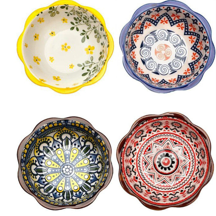 4-Piece Porcelain Snack Bowls Set – 70ml Boho Soy Sauce Bowls