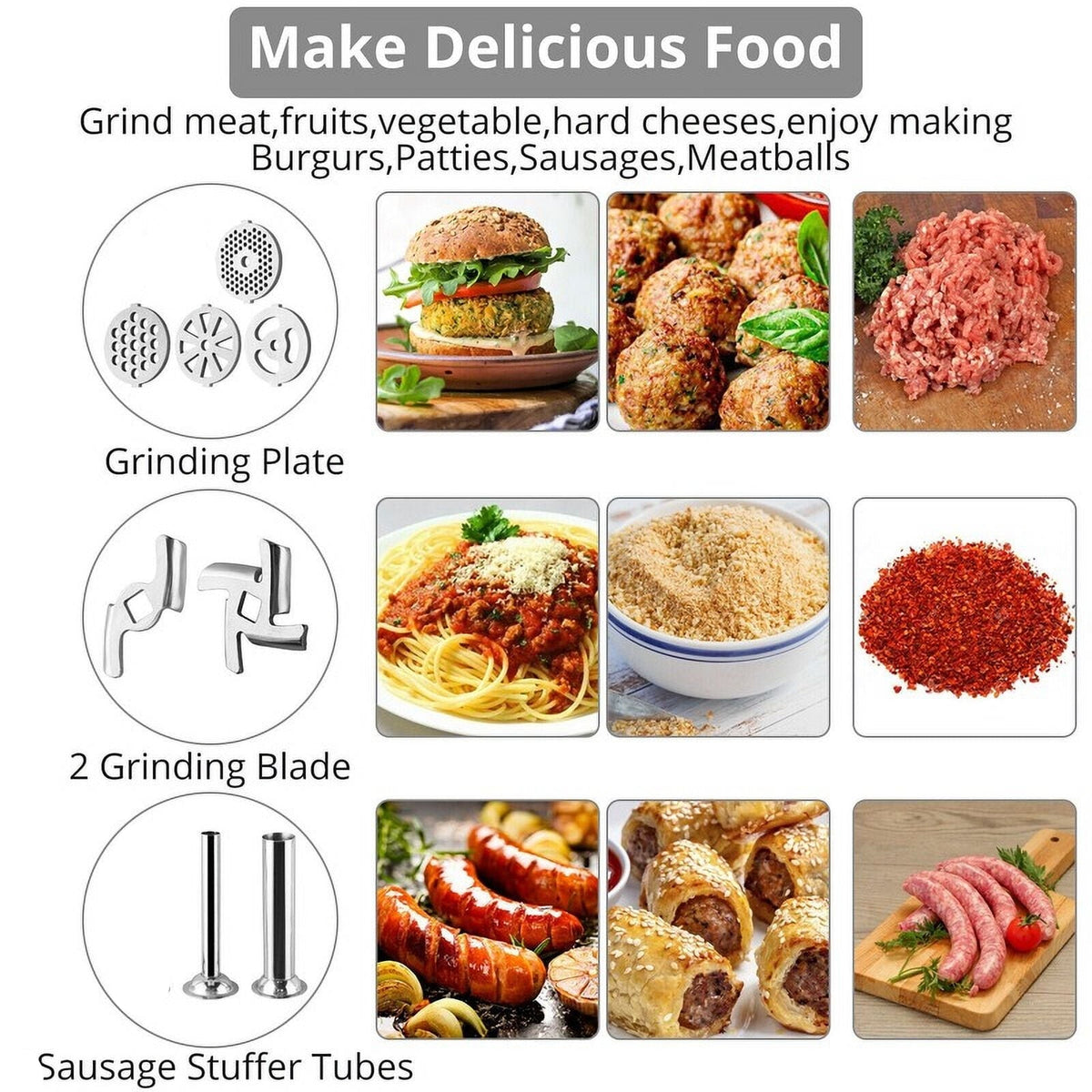 Metal Food Grinder Attachment for KitchenAid Stand Mixers