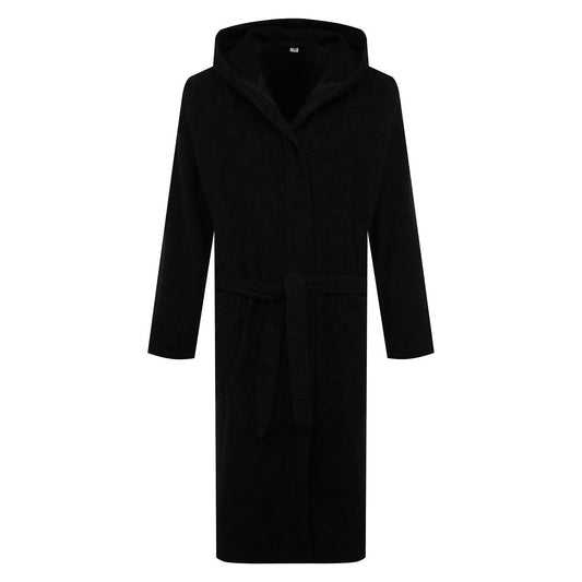 Moschino Black Cotton Terry Bathrobe: Luxurious Teddy Bear Design for Ultimate Comfort