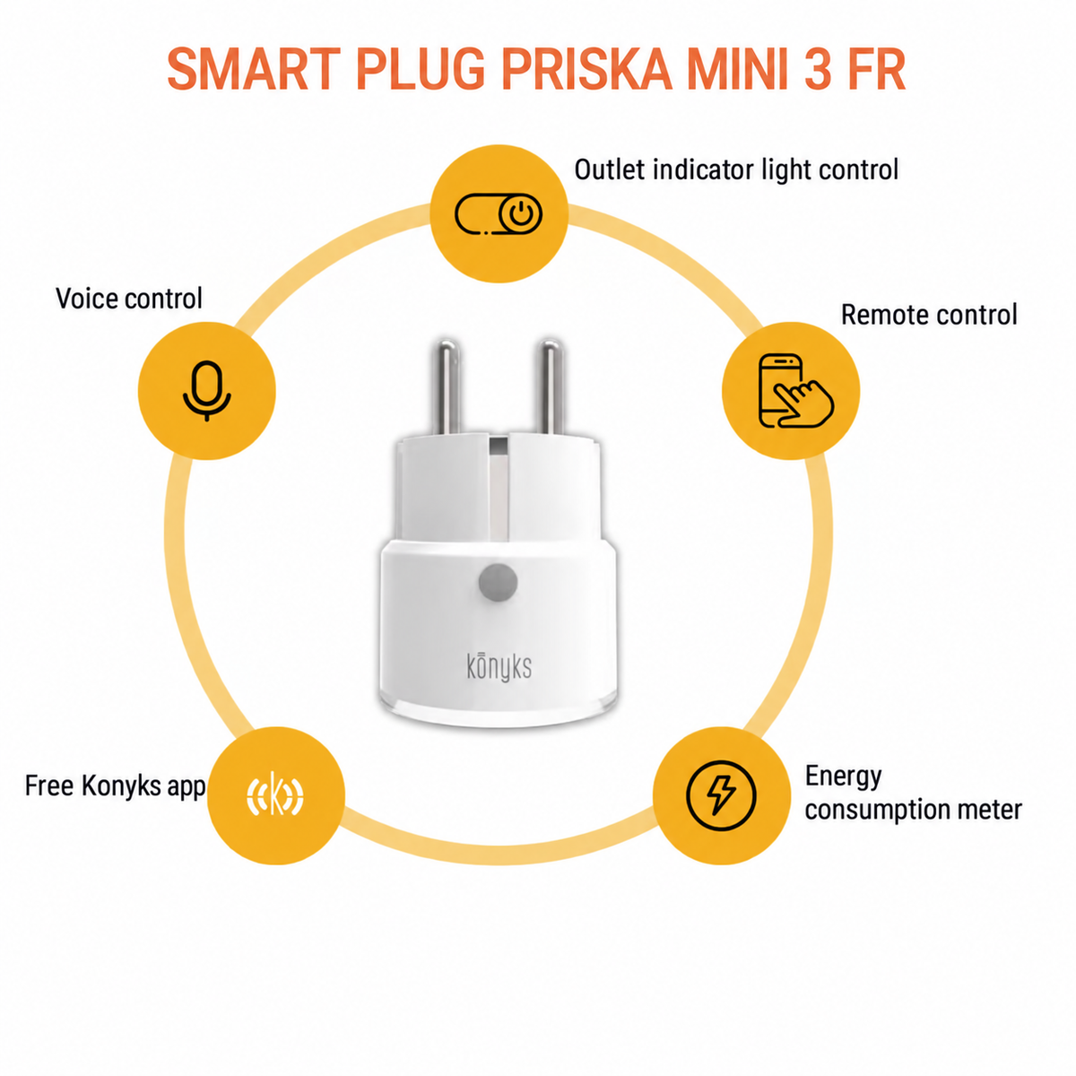 Konyks Priska Mini 3 FR WiFi Smart Plug 10A