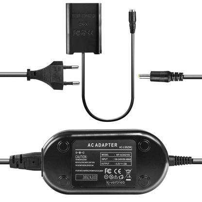 WorldView AC-LS5 Power Adapter with DK-X1 Dummy Battery Coupler for Sony NP-BX1