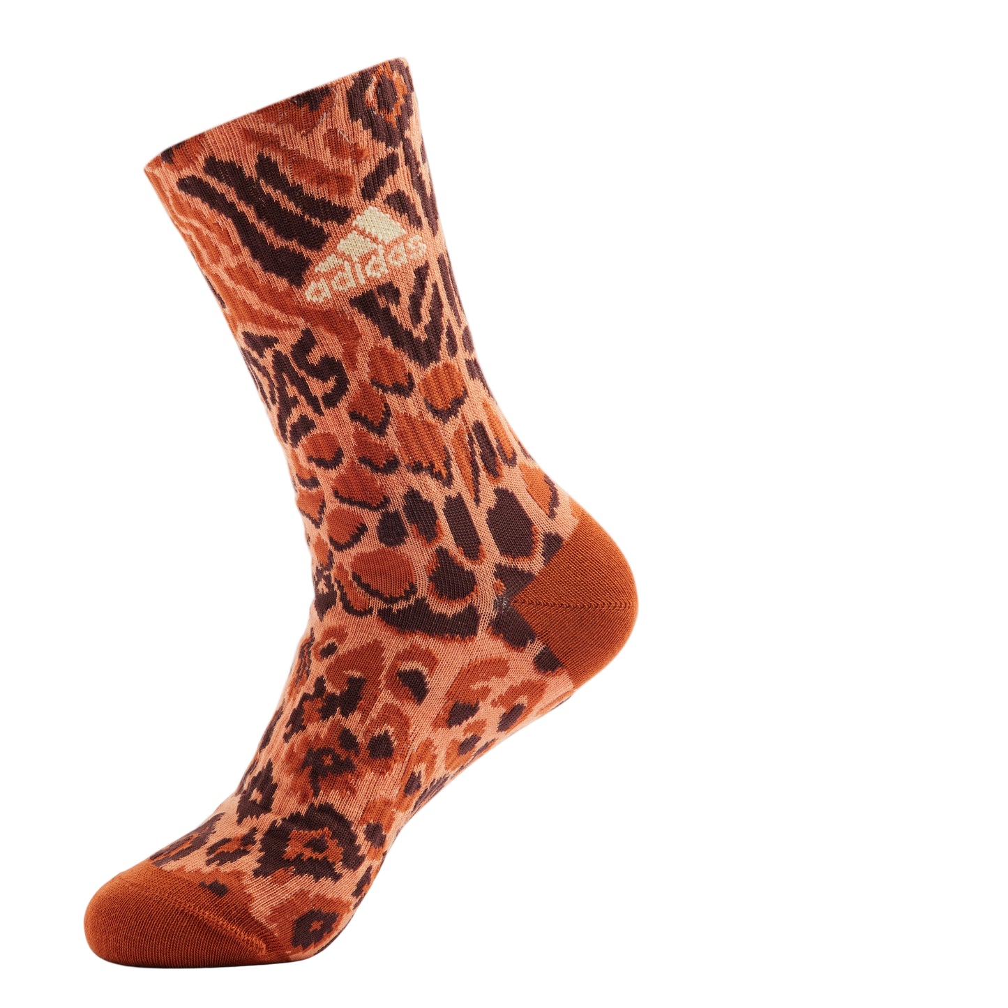Adidas Brown Leopard Print Crew Socks 3-Pack - Comfortable, Stylish, Durable