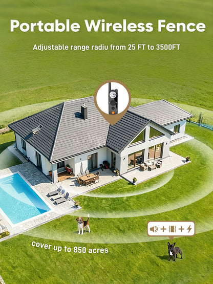 MimofPet X3 Mini Wireless Dog Fence and Training Collar