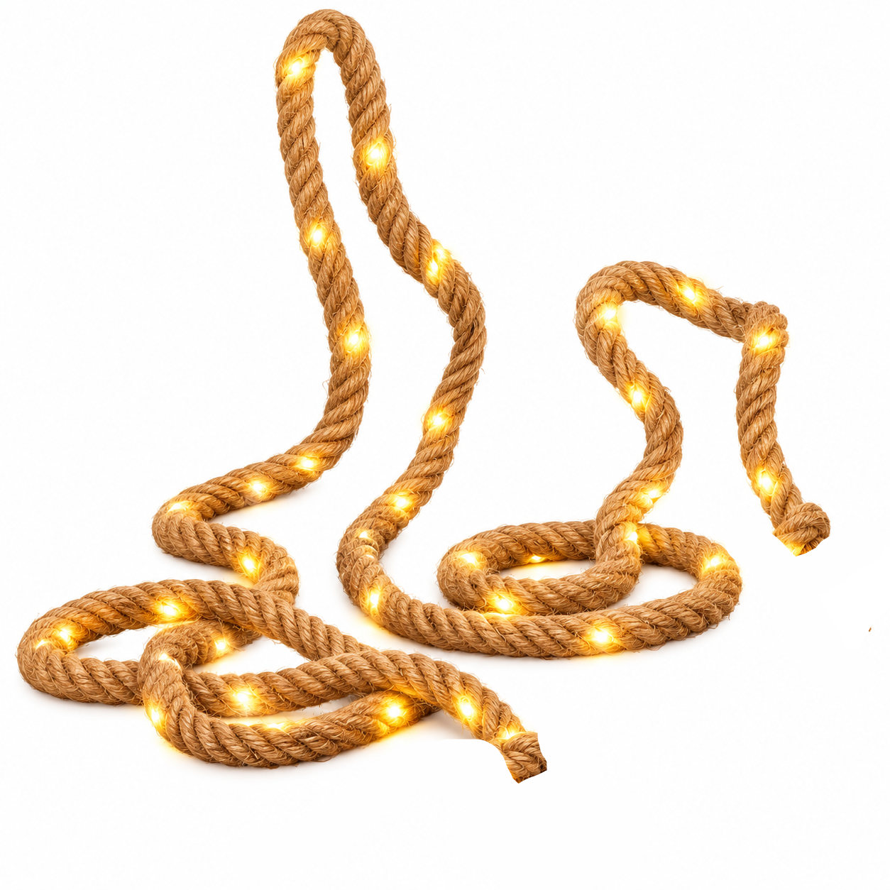 Ciskotu Fairy Rope LED Lights 15mm Thick Beige Cotton Rope, 60 LEDs String Light Warm White, Waterproof Summer Decoration Lighting for Outdoor Garden Patio...
