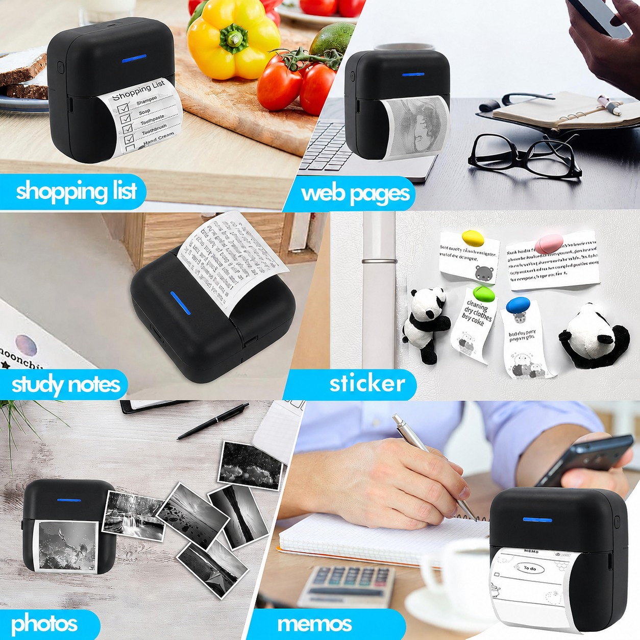 HuiJuKeJi Mini Sticker Printer Inkless Thermal Bluetooth Portable