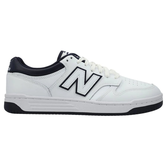New Balance 480 Classic White Navy Leather Basketball Sneakers for Men