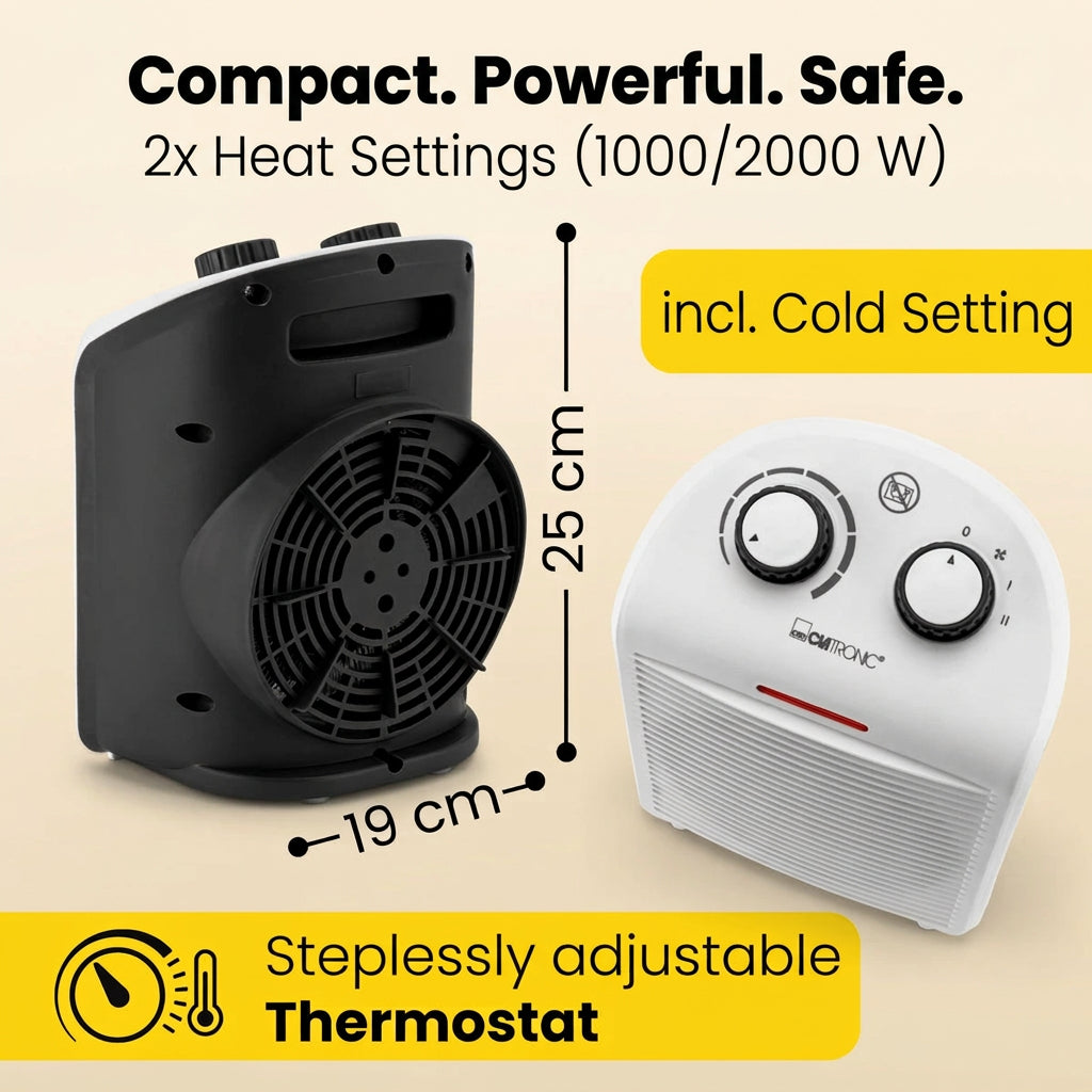 Clatronic HL 3761 Fan Heater 2000W White