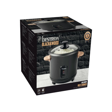 Bestron ARC180BW 1.8L Rice Cooker with Bamboo Handles & Keep Warm Function