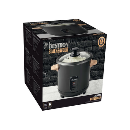 Bestron ARC180BW 1.8L Rice Cooker with Bamboo Handles & Keep Warm Function