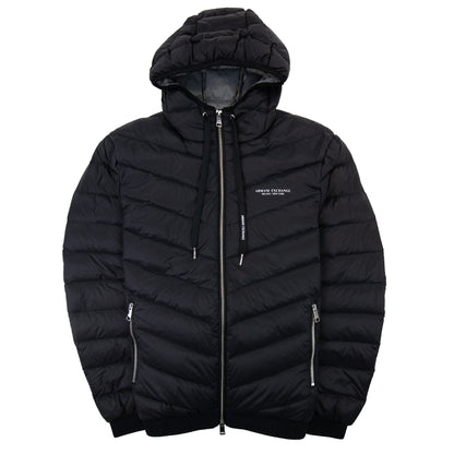 Men's Armani Exchange Black Padded Down Jacket - Warm, Stylish, Hooded