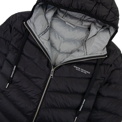 Men's Armani Exchange Black Padded Down Jacket - Warm, Stylish, Hooded