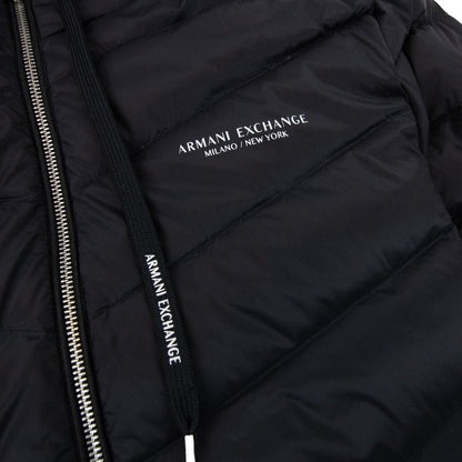Men's Armani Exchange Black Padded Down Jacket - Warm, Stylish, Hooded