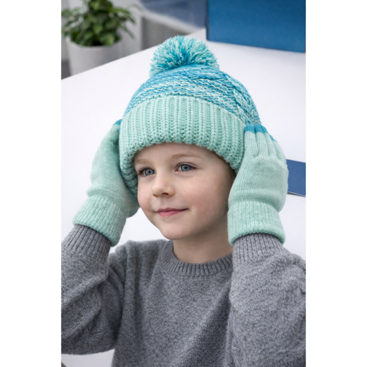 WonderNation Boys Stripe Hat, Gloves, 2-Piece Set