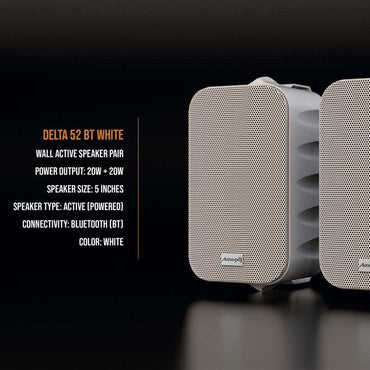 Premium Audibax Delta 52 BT White Bluetooth Active Speaker Pair for Home Audio