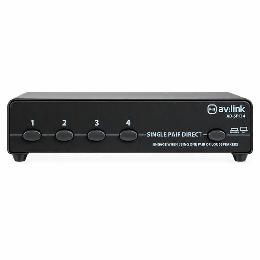 AV:Link 4-Way Loudspeaker Selector Switcher with Overload Protection 140W - Gomix Brands Outlet