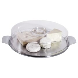 APS Stainless Steel Cake Plate with Two Clear Plastic Domes 300mm