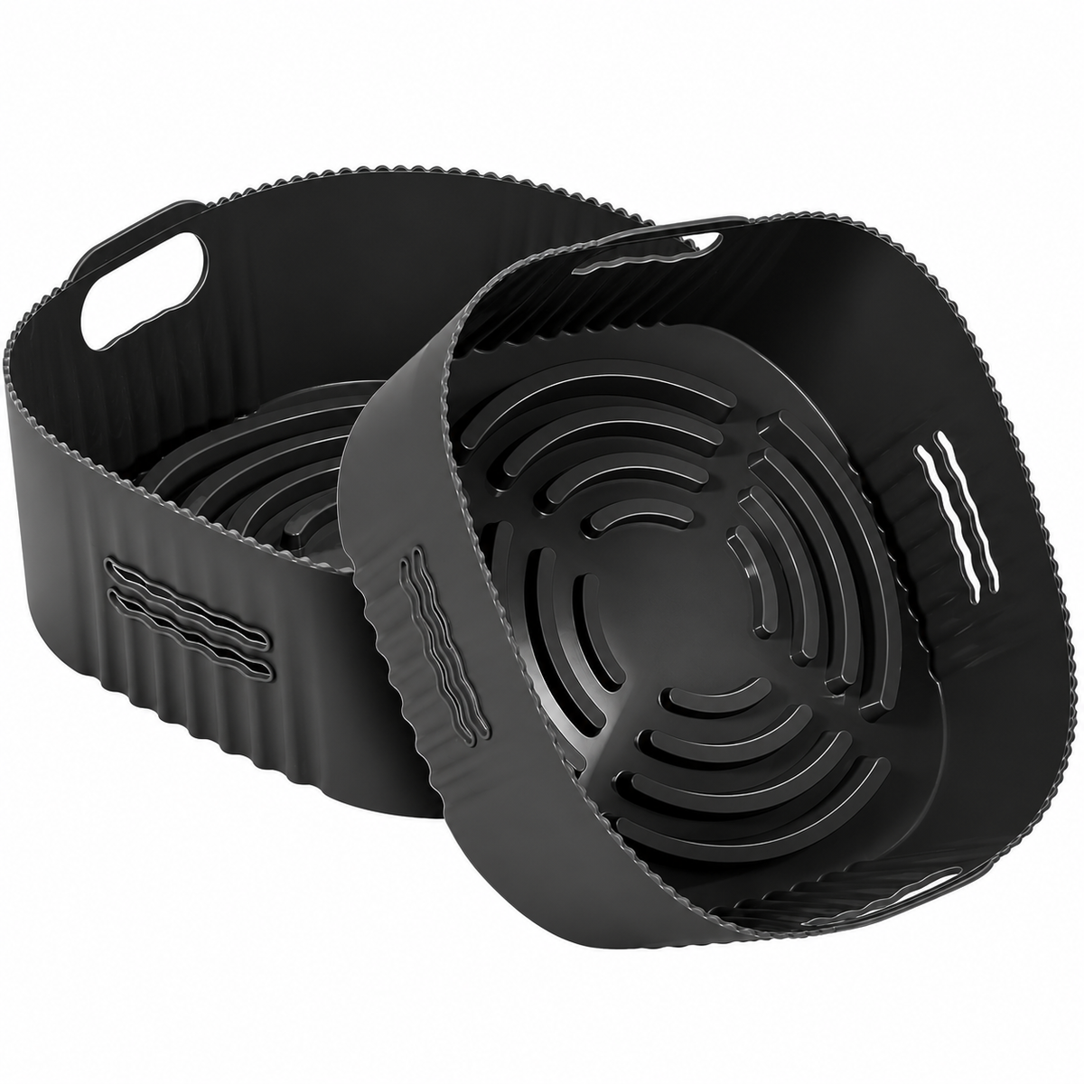 YINGRACE Y009 Silicone Air Fryer Liners 22cm Black 2-Pack