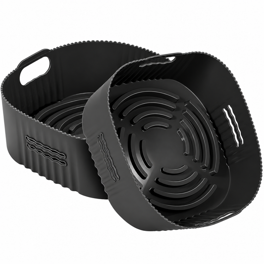 YINGRACE Y009 Silicone Air Fryer Liners 22cm Black 2-Pack