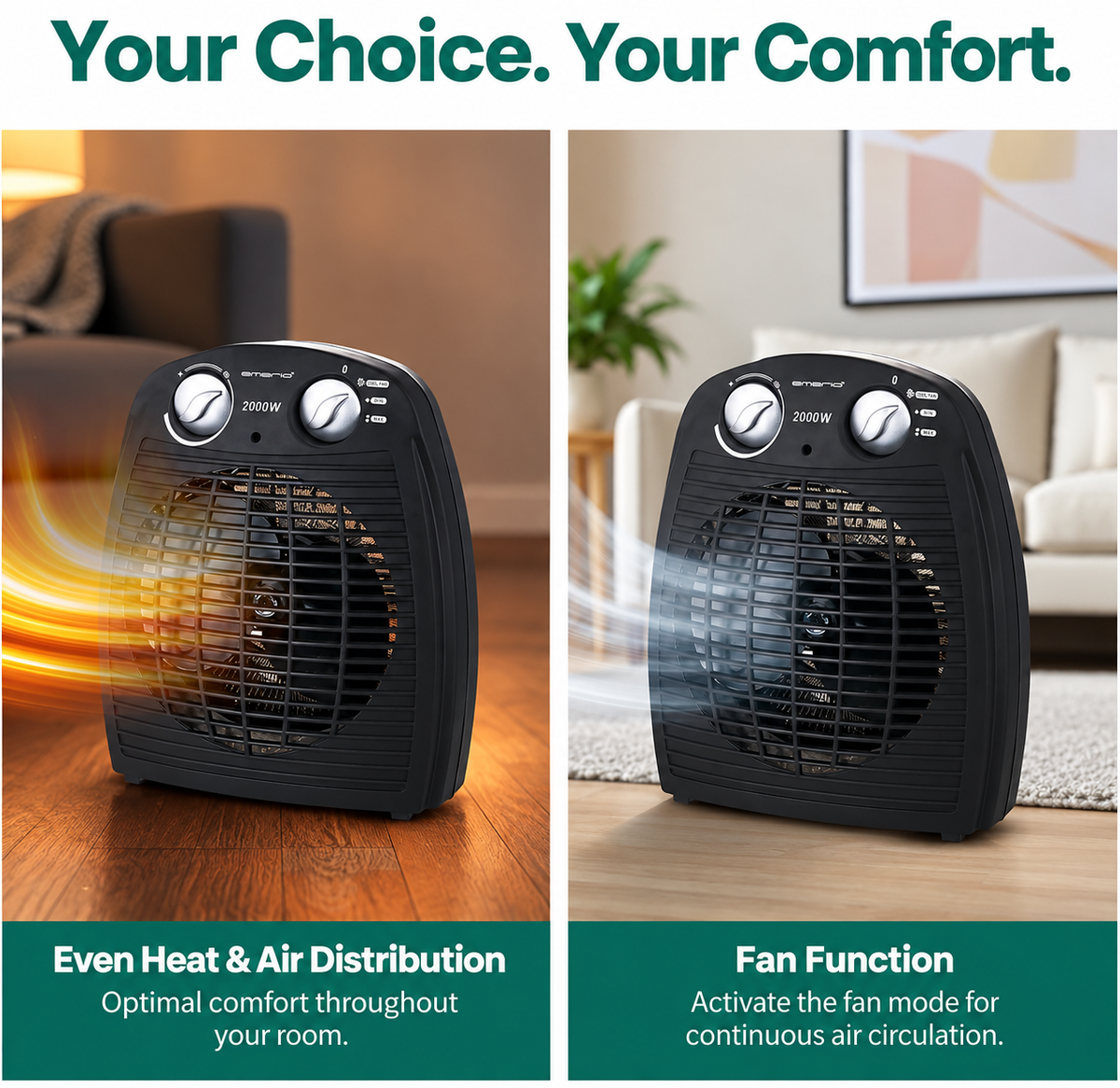EMERIO FH-106737.2 Fan Heater 2000W Anthracite