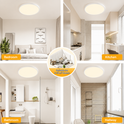 OTREN LED Ceiling Light Flat Round 3000K, 30Cm