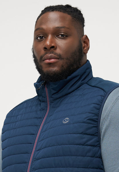 Jack & Jones Men's JJEMULTI Quilted Bodywarmer Vest, High Collar, Navy Blazer