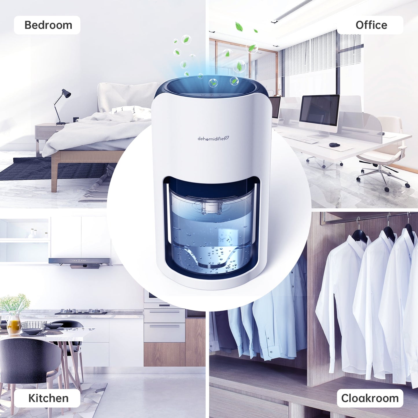 ALROCKET 1200ML Portable Quiet Dehumidifier, 480 Sq Ft, Auto Defrost, Home