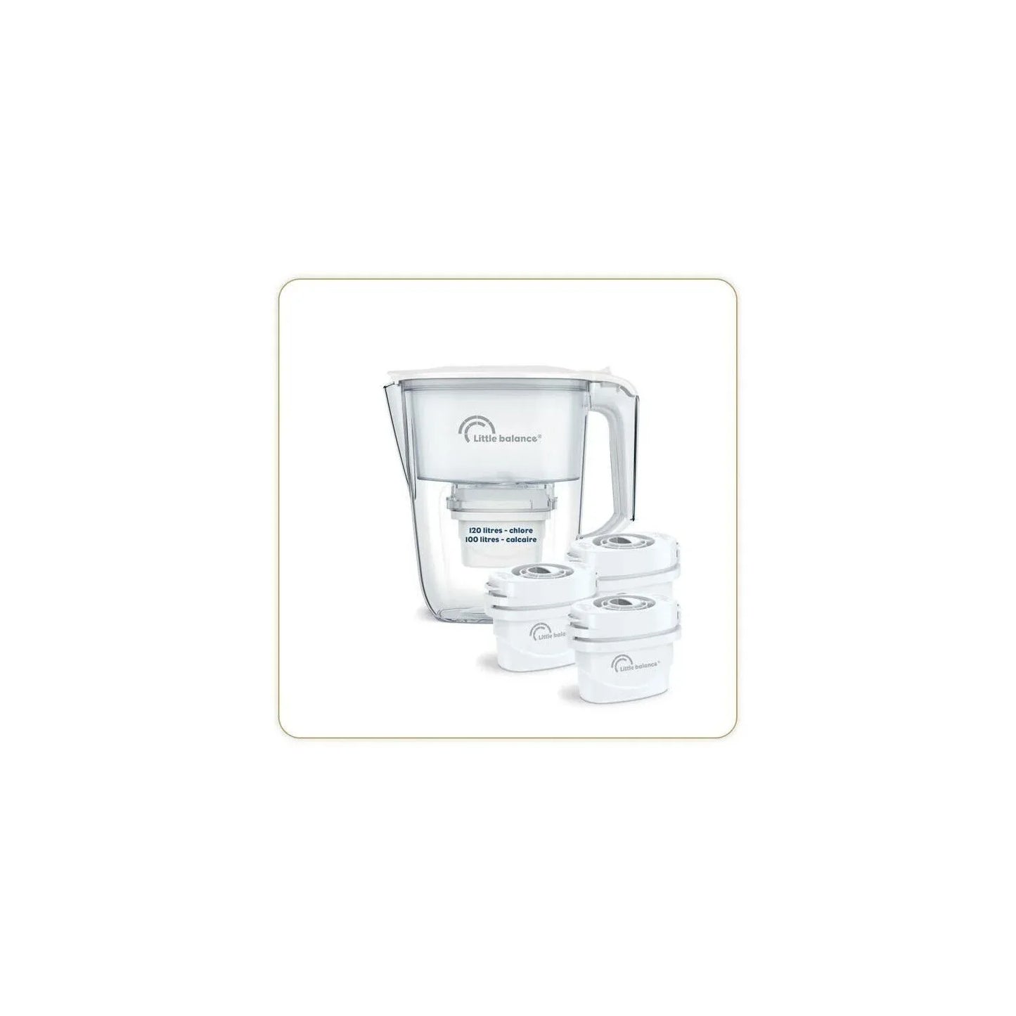 Little Balance 2.5L Water Filter Carafe, 3 Cartridges, Limescale Chlorine Reduction - Gomix Brands Outlet