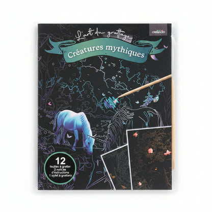Creative Scratch Art Set Mythical Creatures 12 Sheets