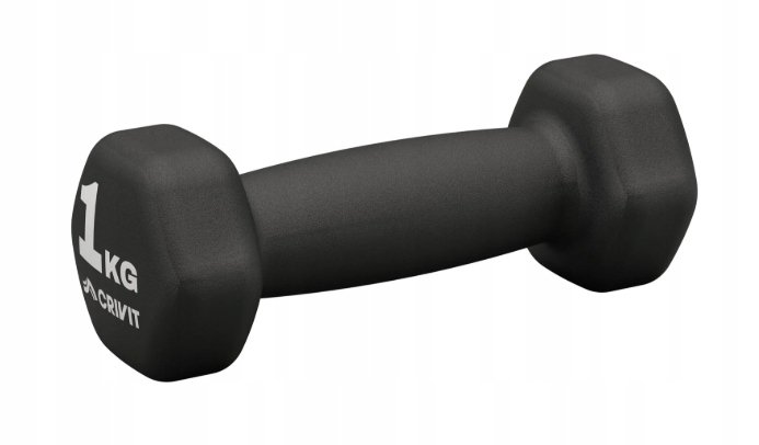 Crivit Dumbbell Set 2x1 kg Hexagonal PVC Coated