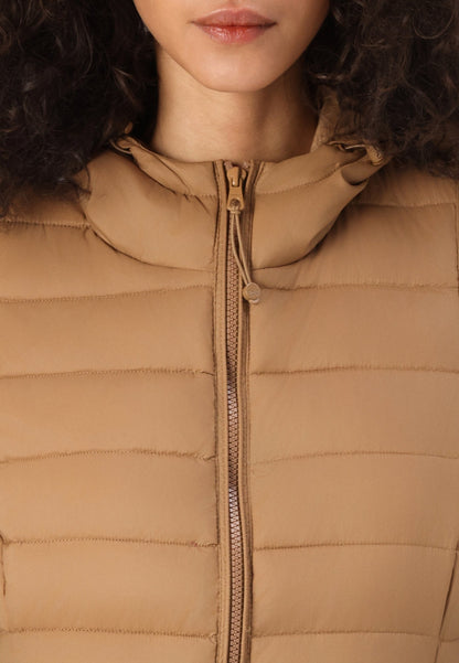 ONLY Pre-owned Camel Hooded Puffer Waistcoat – Stylish Warm Sleeveless Vest