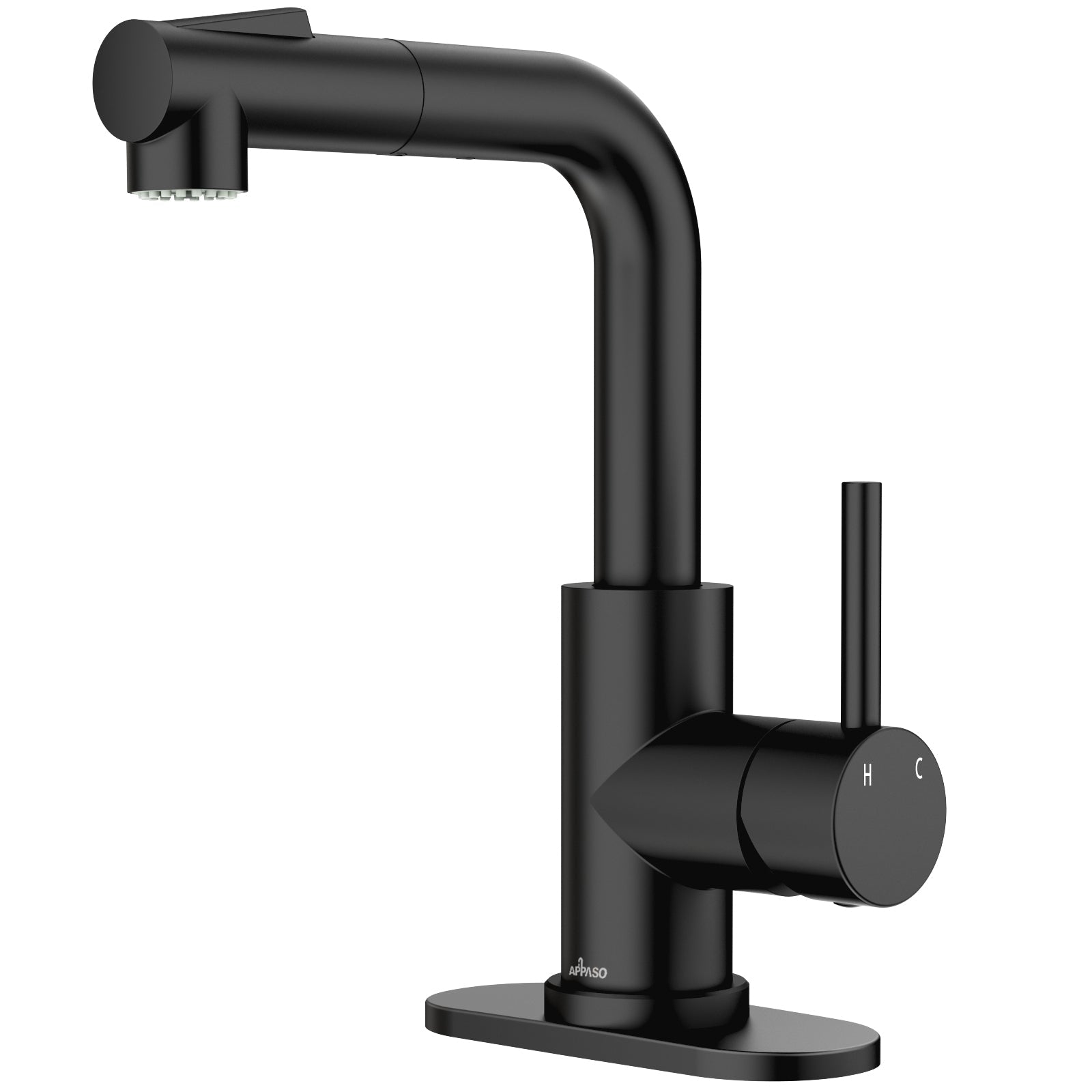 Matte Black Bar Sink Faucet with Pull-Out Sprayer
