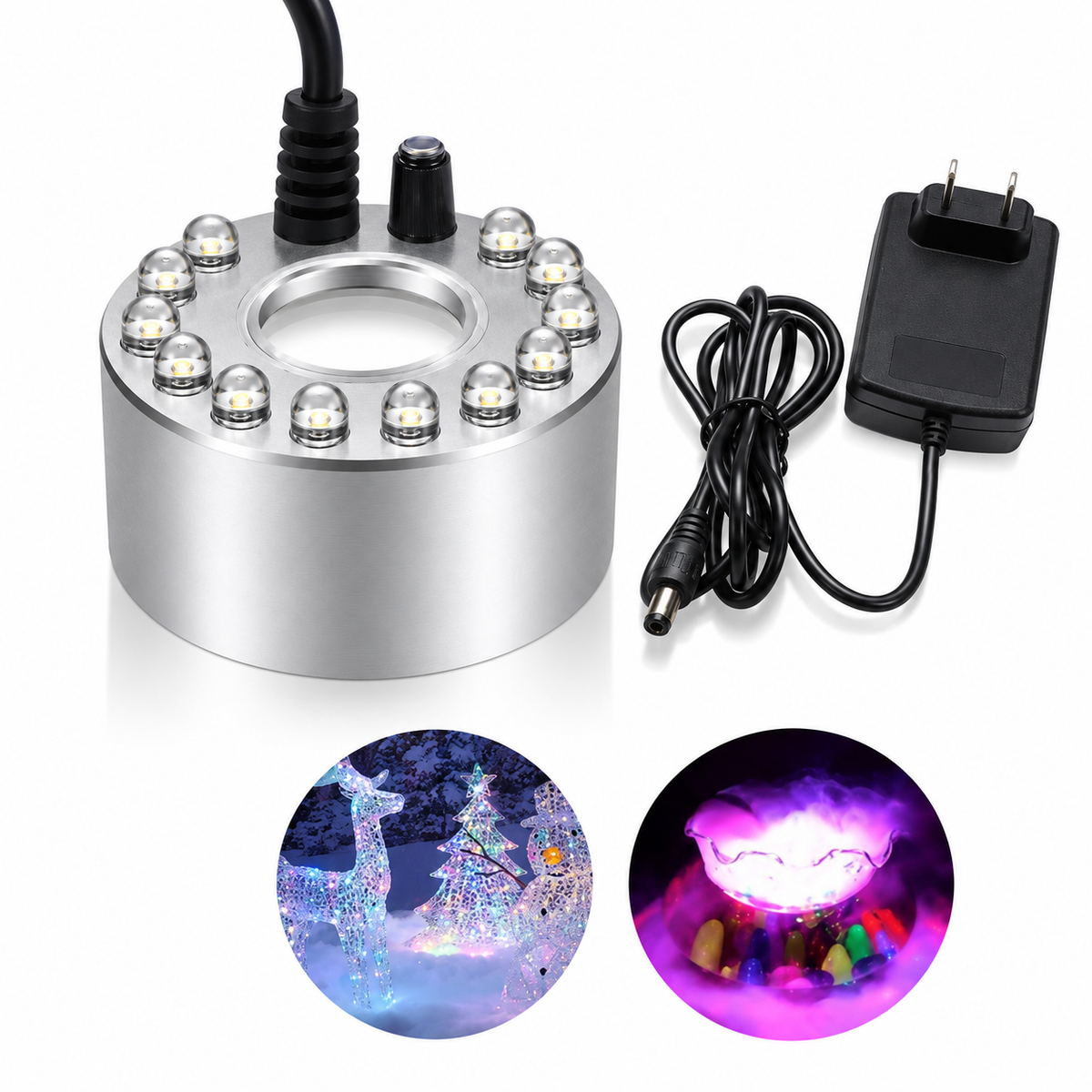Ultrasonic Mist Maker Fogger 12 LED DC 24V