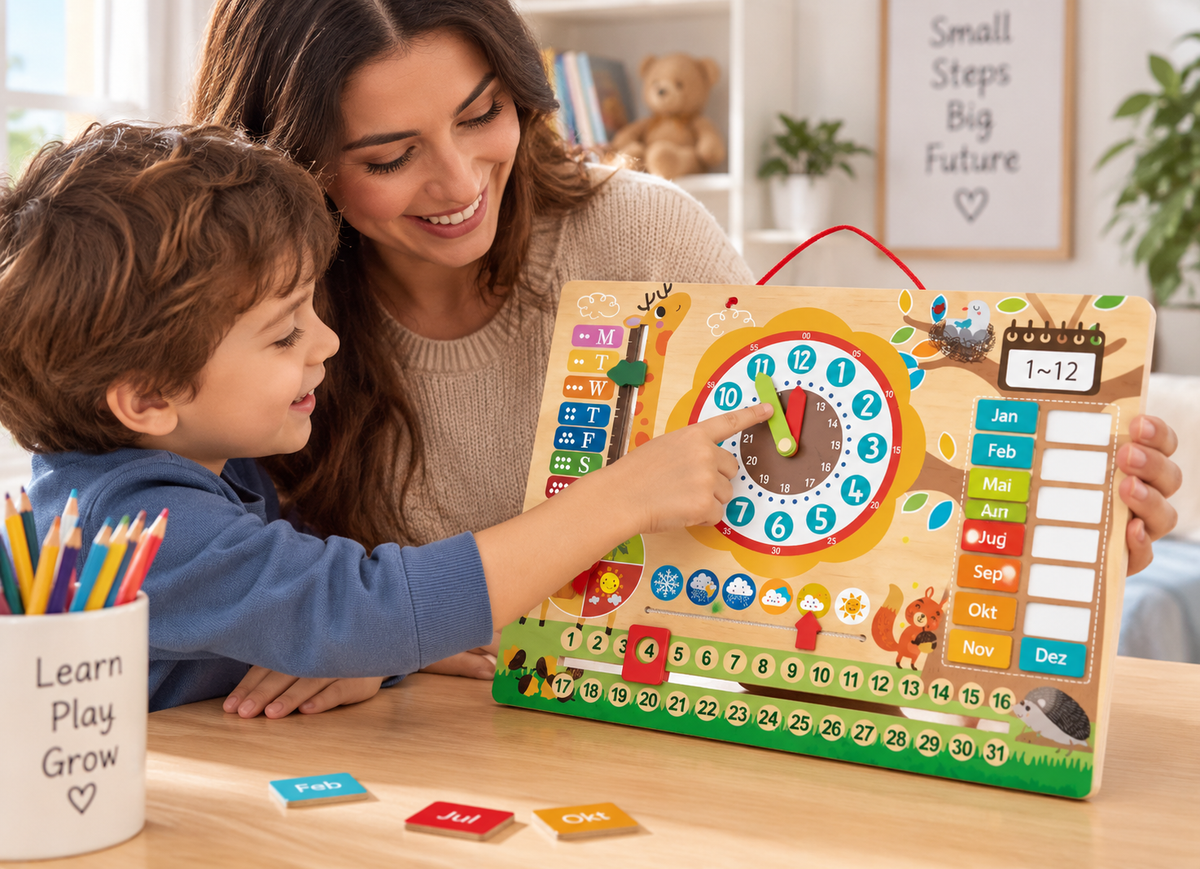 PLAYTIVE Wooden Laptop Magnetic Clock