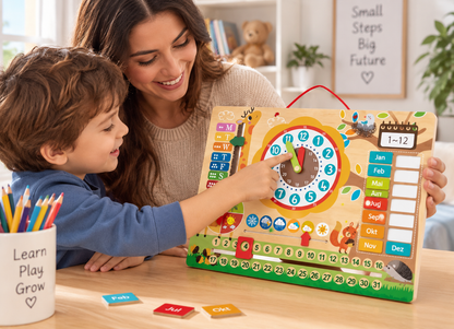 PLAYTIVE Wooden Laptop Magnetic Clock