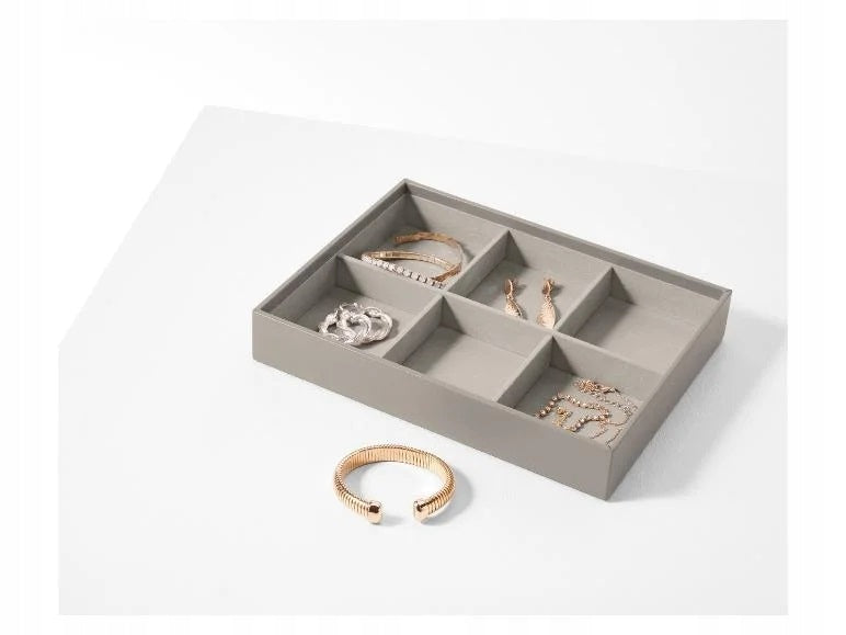 Velvet Jewelry Box Necklace Earring Organizer 6 Compartments