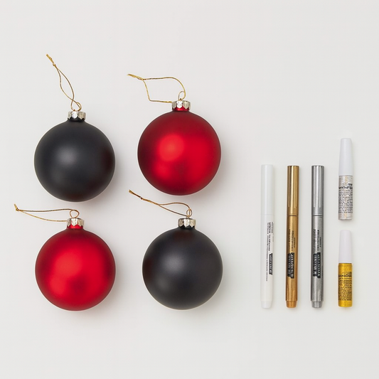 Crelando DIY Christmas Ornament Painting Kit with Markers for Festive Decor