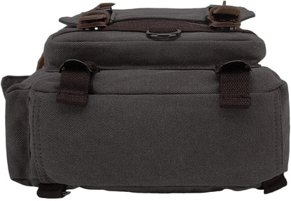 Vintage Canvas Military Rucksack Retro Laptop Backpack.