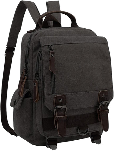 Vintage Canvas Military Rucksack Retro Laptop Backpack.