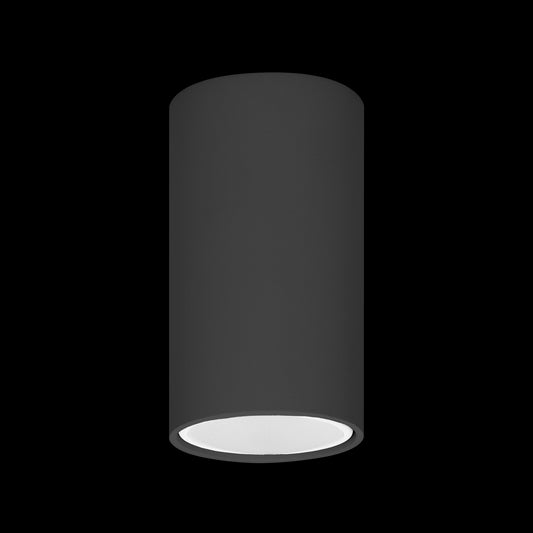 BARBRA DLR Round Black Aluminium GU10 Surface Downlight, IP20, Max 7W