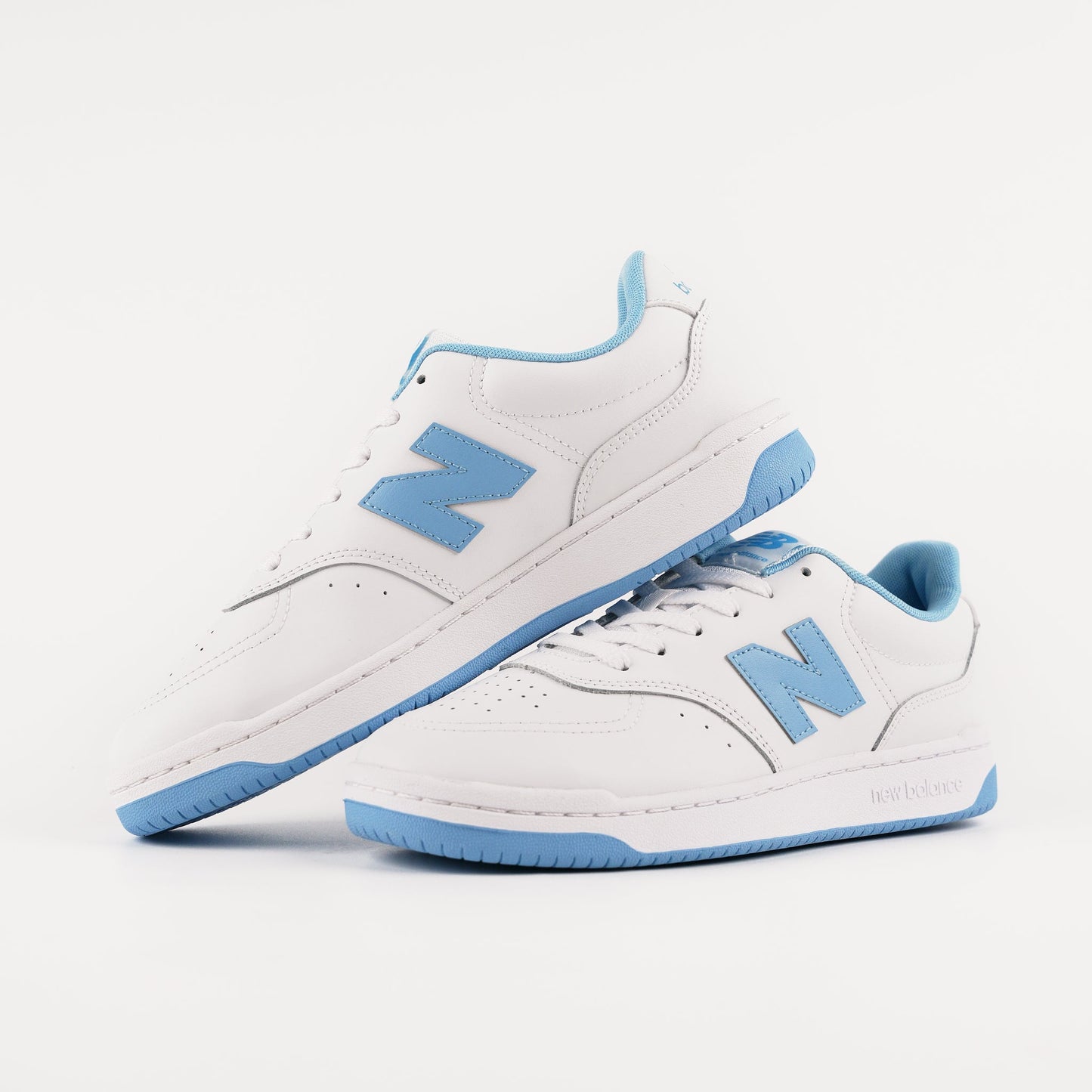 New Balance BB80 Men's Lifestyle Court Sneakers - White Blue Retro Athletic Design