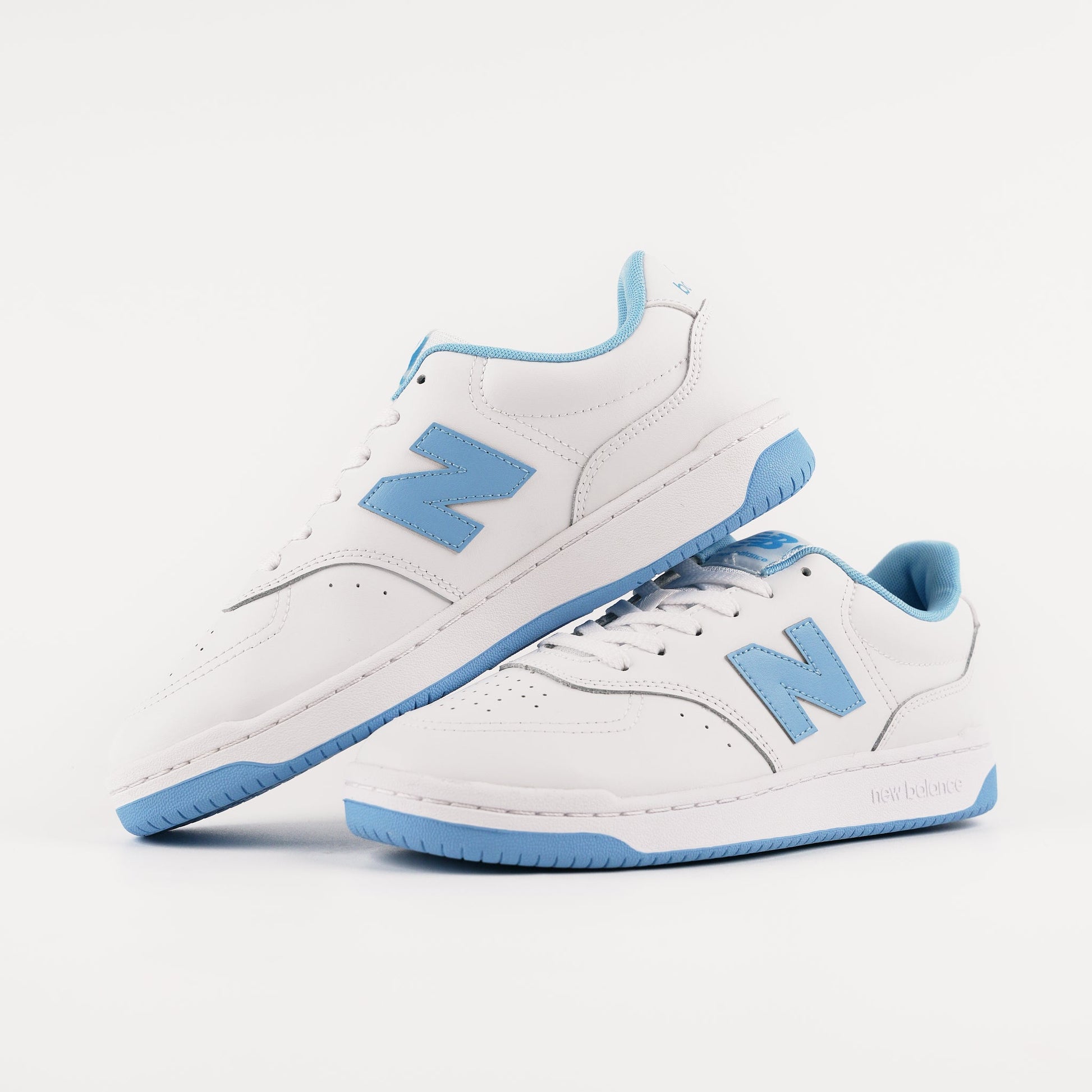 New Balance BB80 Men's Lifestyle Court Sneakers - White Blue Retro Athletic Design
