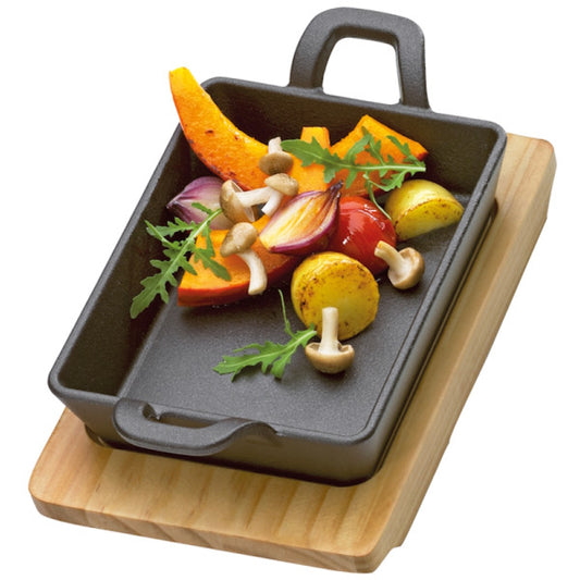Küchenprofi Cast Iron BBQ Grilling Pan with Wood Serving Board
