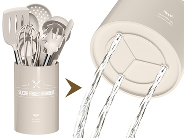 Silicone Utensil Set with Stainless Steel Handles