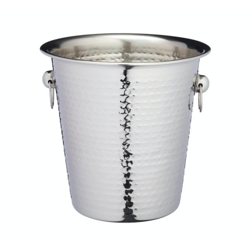 BarCraft Hammered Stainless Steel Wine Cooler | Elegant Champagne Prosecco Cava Bucket