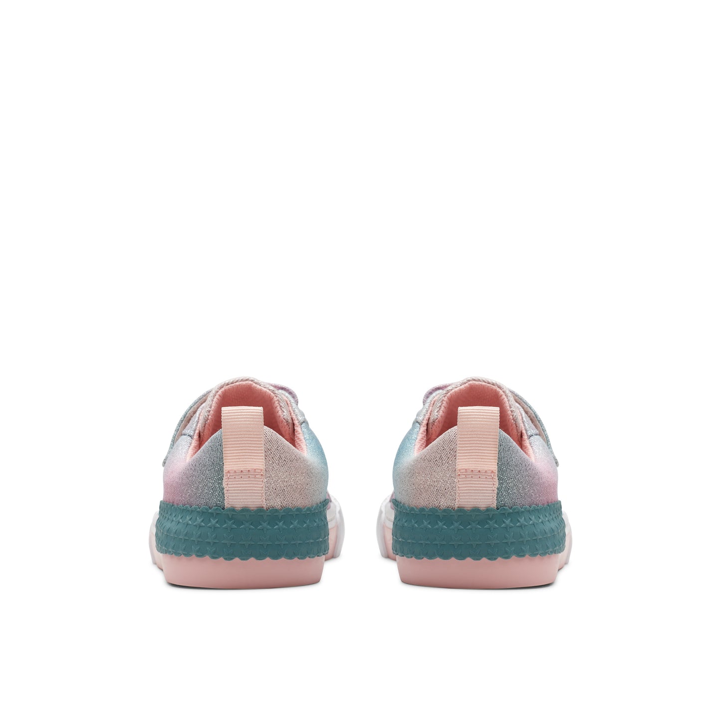 Clarks FoxingBrill K. Pastel Ombré Glitter Girls' Shoes - Comfortable Riptape Design
